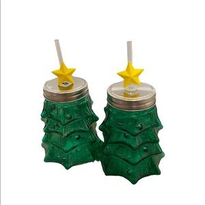 Glass Christmas Tree Tumblers